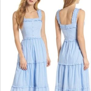 Gal Meets Glam Blue Courtney Stripe Rio Dress